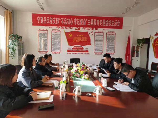 寧夏岳氏黨支部召開(kāi)“不忘初心，牢記使命”主題教育專(zhuān)題組織生活會(huì)